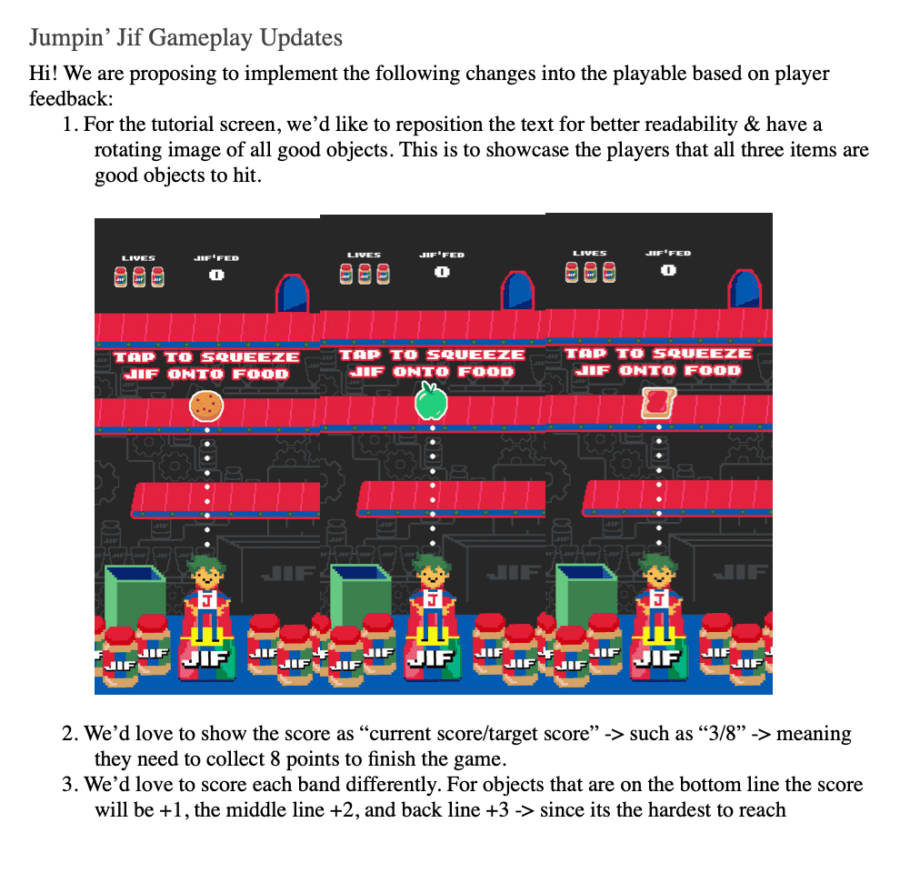 Jif Feedback